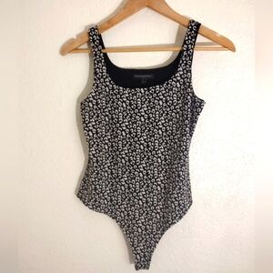 Banana Republic Black and White Leopard Print Bodysuit